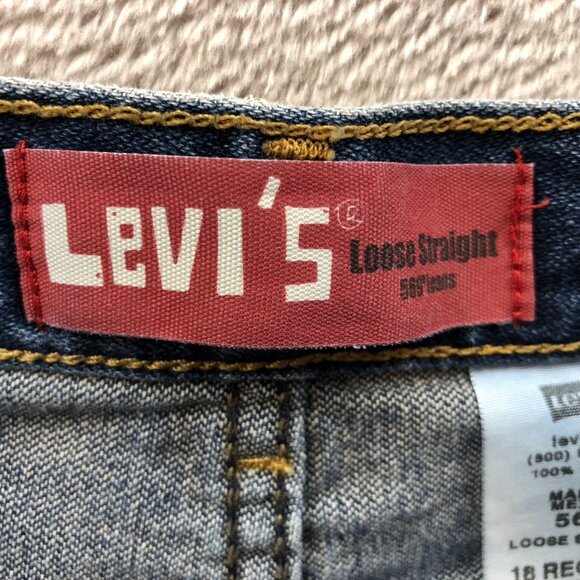 Vintage Levis Womens 569 Jeans Size 18 Loose Straight Classic Blue Denim Casual - Picture 7 of 13